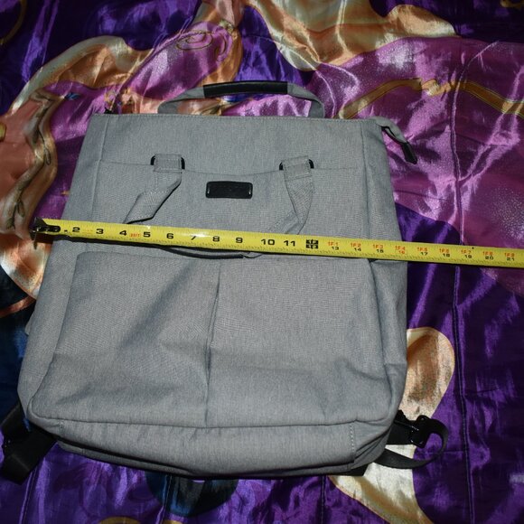 Bugatti Henry REBORN Backpack 3 In 1 Bag purse Tote Unisex Mens Womens Gray Grey - Picture 14 of 16